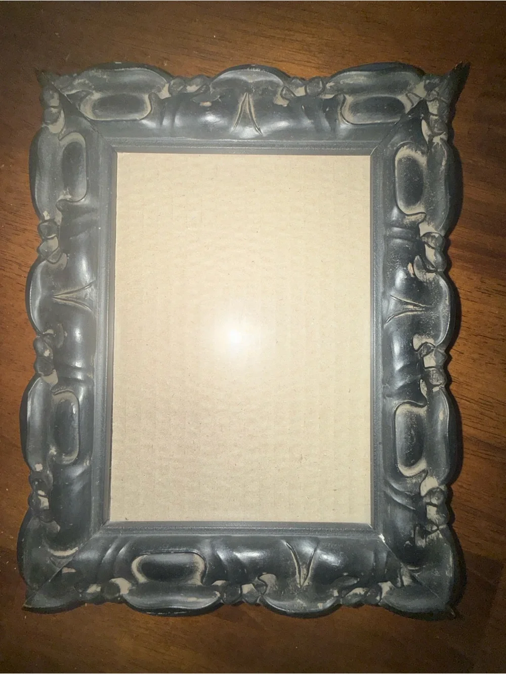 Intricate Ornate Black Picture Frame Standing or Hanging 5x7